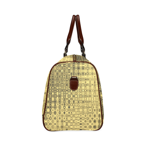 GOLD LUXURY TEXTURE Waterproof Travel Bag/Large (Model 1639)