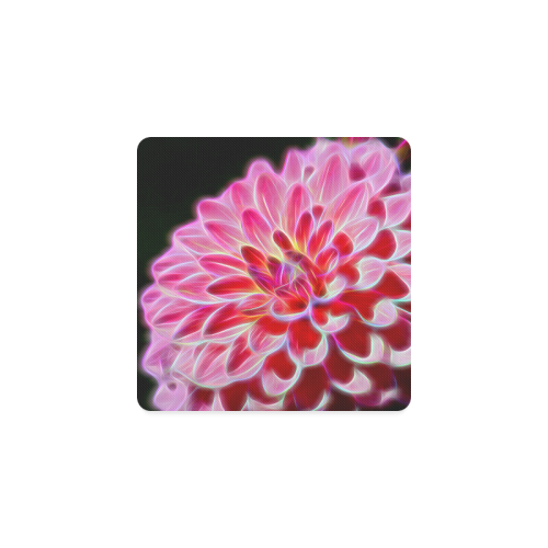 Pink Chrysanthemum Topaz Square Coaster
