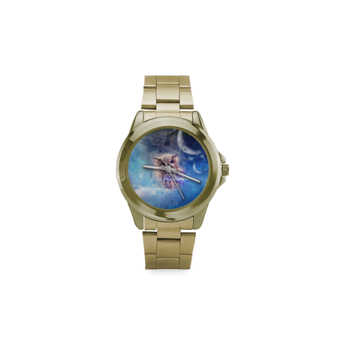 Owl in the universe Custom Gilt Watch(Model 101)