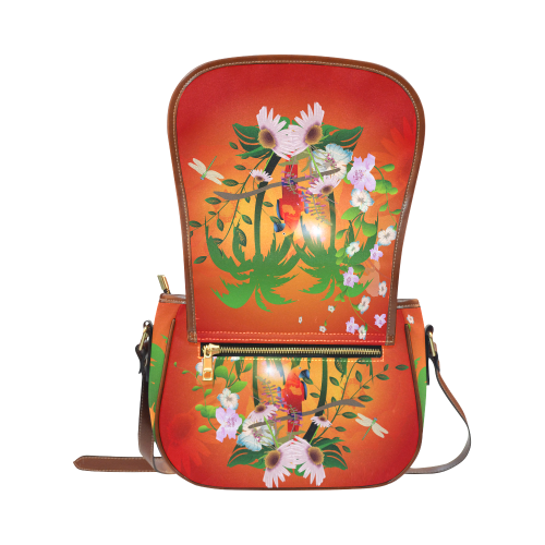 Tropical design Saddle Bag/Small (Model 1649) Full Customization