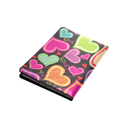 Hearts and Love on Black Custom NoteBook B5