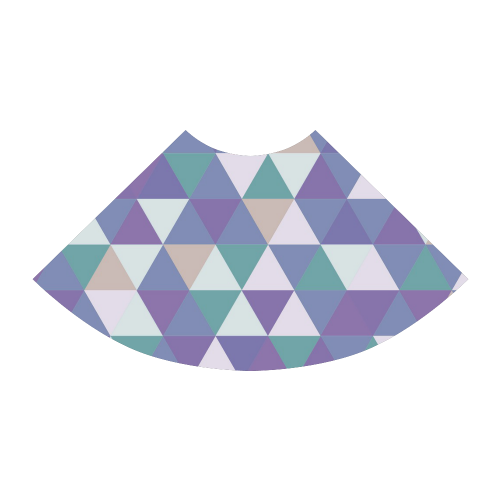 Purple Green Beige Abstract Triangles Atalanta Sundress (Model D04)