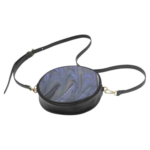 Retro Marbleized Waves Periwinkle Blue Round Sling Bag (Model 1647)