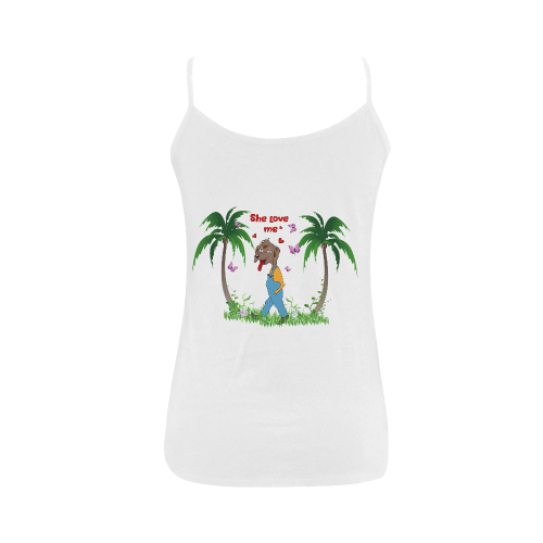 Love, funny dog Women's Spaghetti Top (USA Size) (Model T34)