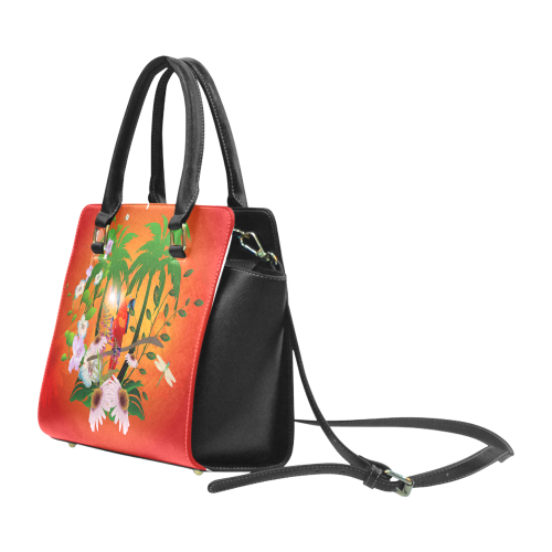 Tropical design Rivet Shoulder Handbag (Model 1645)