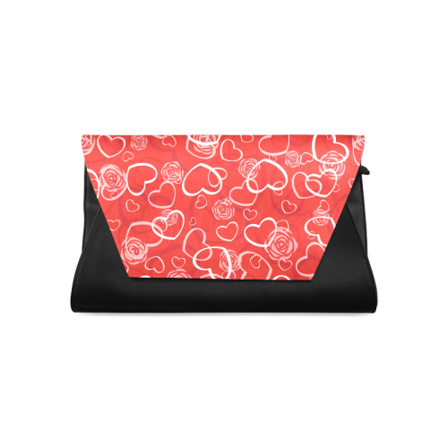 Hearts and Roses Red Clutch Bag (Model 1630)