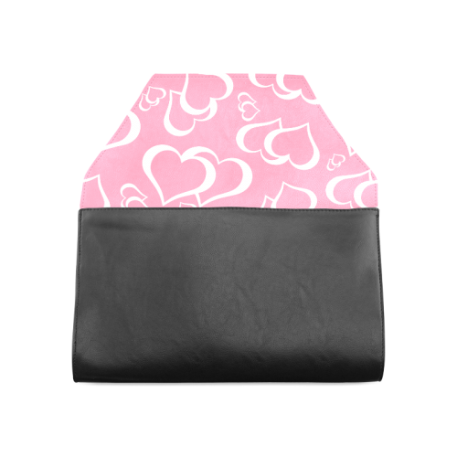 Hearts on Pink Clutch Bag (Model 1630)