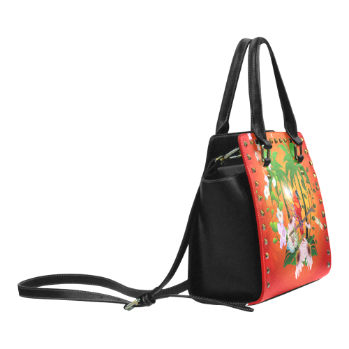 Tropical design Rivet Shoulder Handbag (Model 1645)