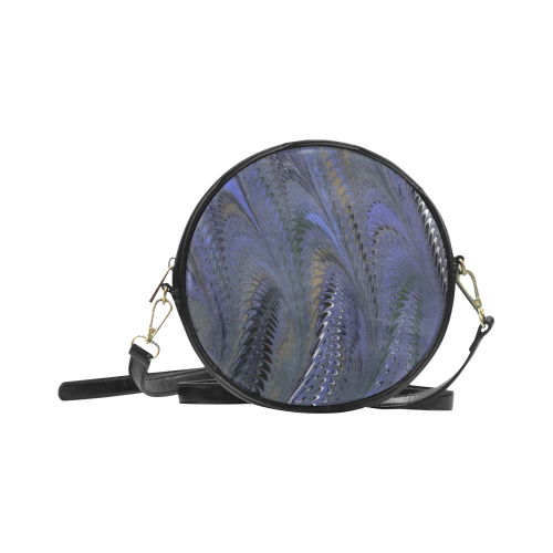 Retro Marbleized Waves Periwinkle Blue Round Sling Bag (Model 1647)