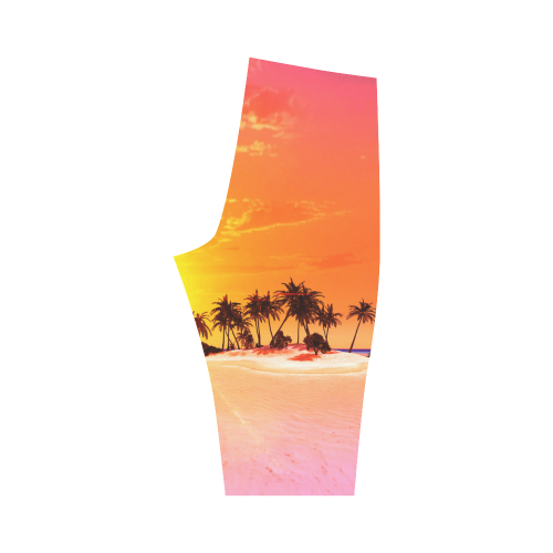 Wonderful sunset in soft colors Hestia Cropped Leggings (Model L03)