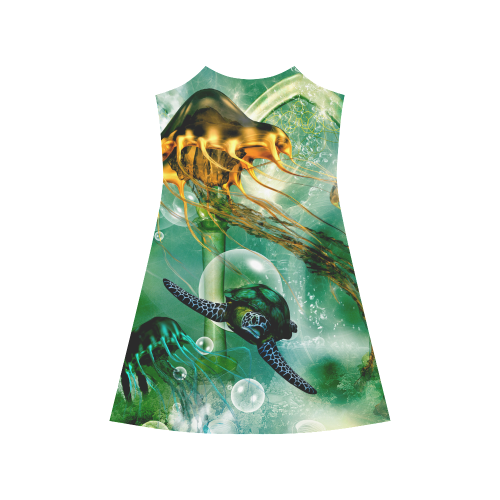 Turtle with jelly fsih Alcestis Slip Dress (Model D05)