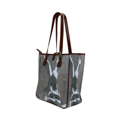 NYC Snowy Winter Eagle Statue Classic Tote Bag (Model 1644)