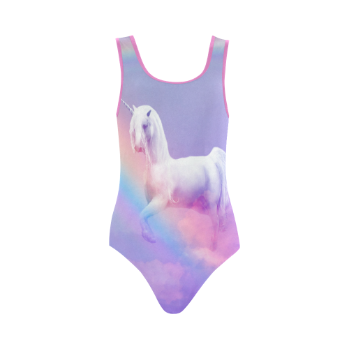 Unicorn and Rainbow Vest One Piece Swimsuit (Model S04)