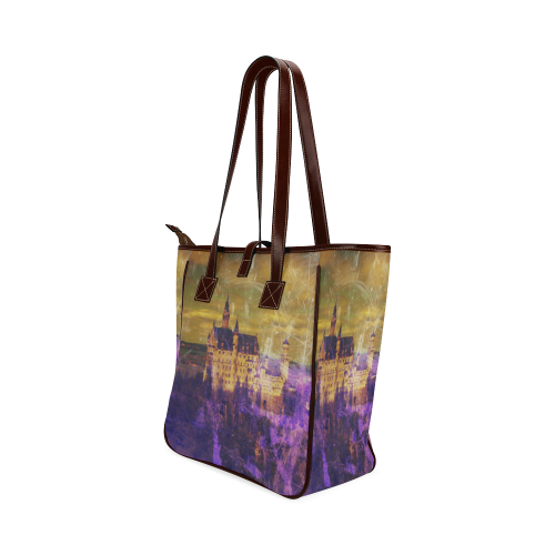 Yellow Purple Neuschwanstein Castle Classic Tote Bag (Model 1644)