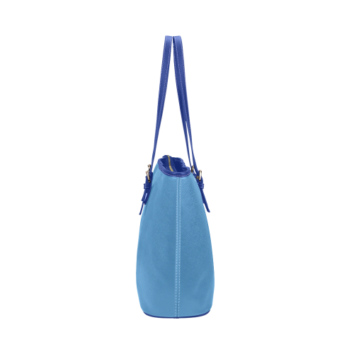 Azure Blue Leather Tote Bag/Large (Model 1651)