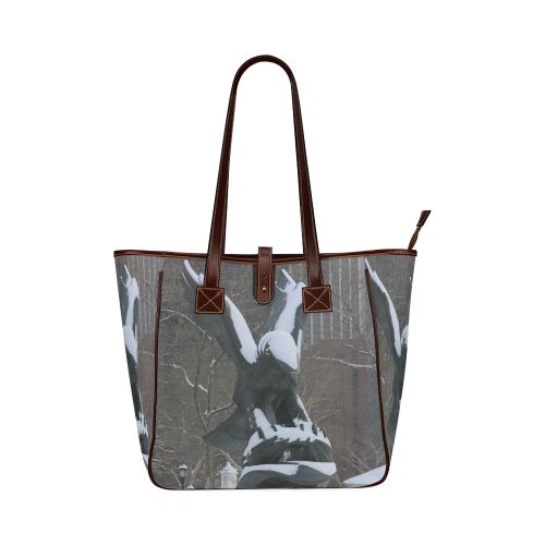 NYC Snowy Winter Eagle Statue Classic Tote Bag (Model 1644)