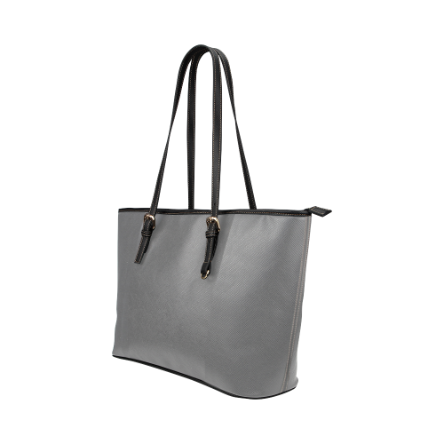 Steel Gray Leather Tote Bag/Large (Model 1651)