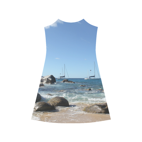 Sailing Boats at Virgin Gorda BVI Alcestis Slip Dress (Model D05)