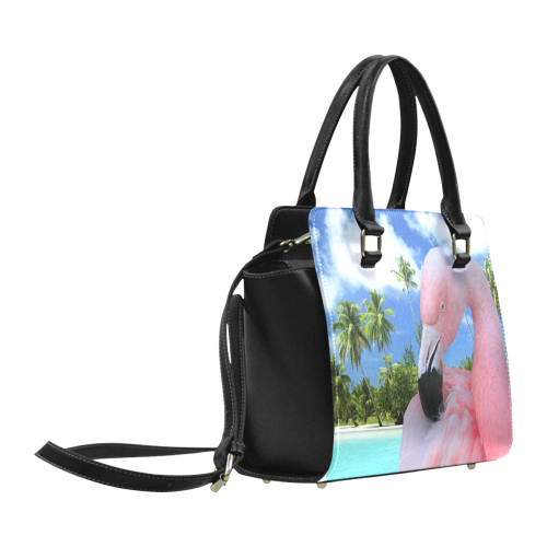 Flamingo and Beach Classic Shoulder Handbag (Model 1653)