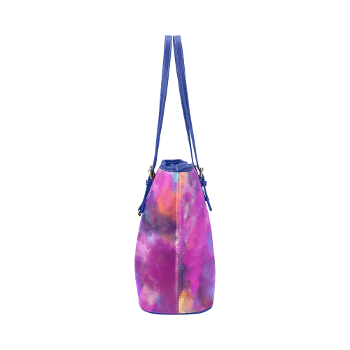 Color Storm Oil Painting Leather Tote Bag/Small (Model 1651)