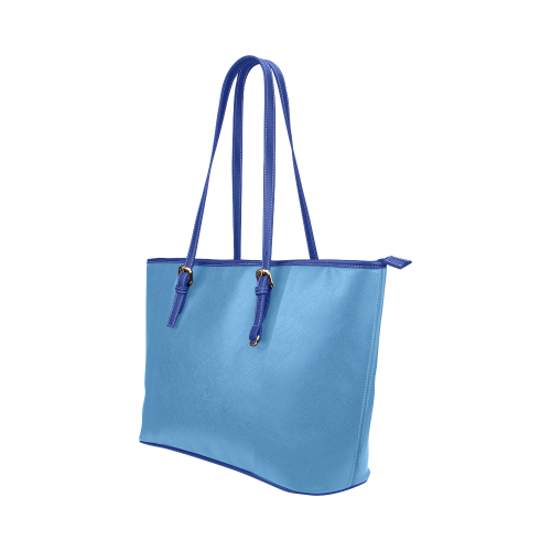 Azure Blue Leather Tote Bag/Large (Model 1651)