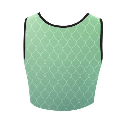 Fishscales petrol gradient VAS2 Women's Crop Top (Model T42)