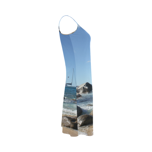 Sailing Boats at Virgin Gorda BVI Alcestis Slip Dress (Model D05)