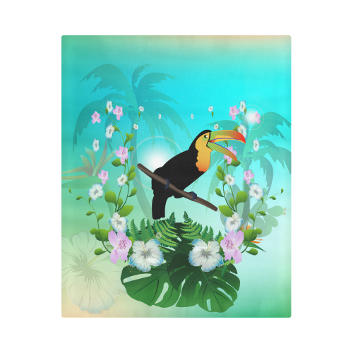 Cute toucan with flowers Duvet Cover 86"x70" ( All-over-print)