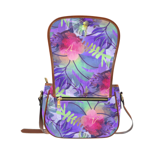 Purple Tropics Saddle Bag/Large (Model 1649)