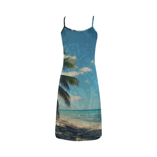 Caribbean Blue Alcestis Slip Dress (Model D05)