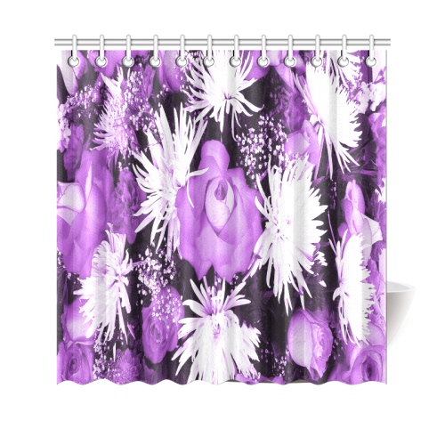 Violet Flowered Bouquet Shower Curtain 69"x70"