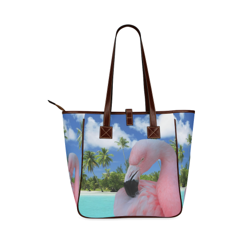 Flamingo and Beach Classic Tote Bag (Model 1644)