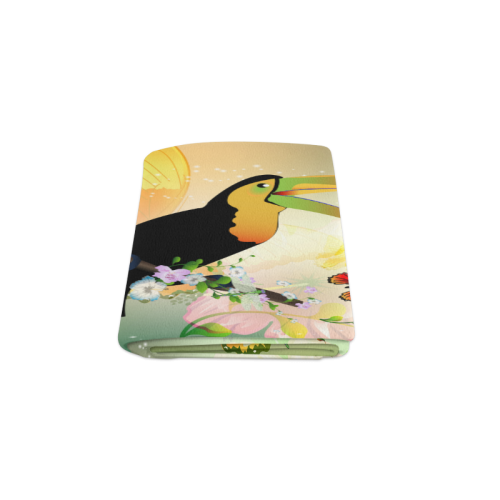 Funny toucan with flowers Blanket 50"x60"
