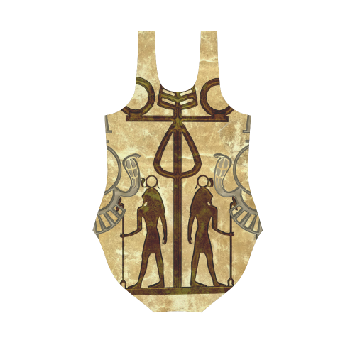 Egyptian sign Vest One Piece Swimsuit (Model S04)