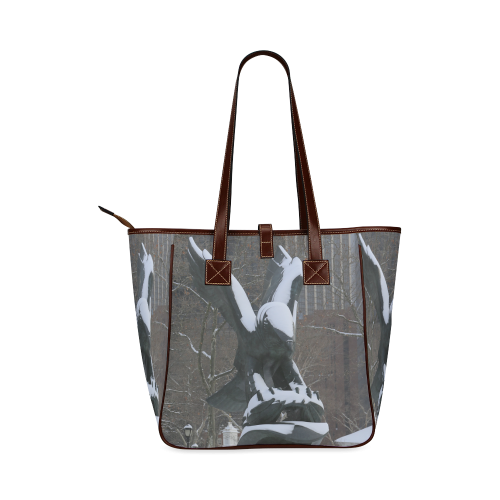 NYC Snowy Winter Eagle Statue Classic Tote Bag (Model 1644)