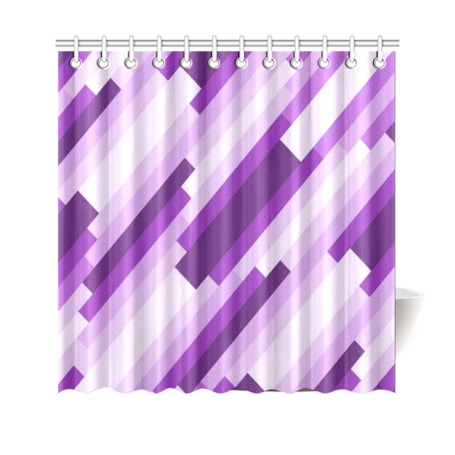 Shades Of Purple Diagonal Stripes Shower Curtain 69 X70 Id