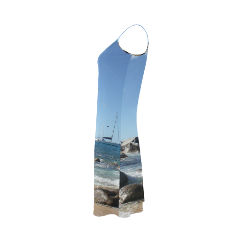 Sailing Boats at Virgin Gorda BVI Alcestis Slip Dress (Model D05)