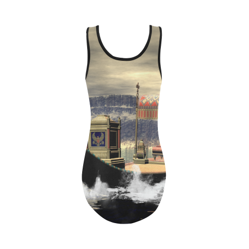The sacred barge Vest One Piece Swimsuit (Model S04)