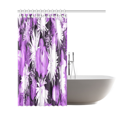 Violet Flowered Bouquet Shower Curtain 69"x70"