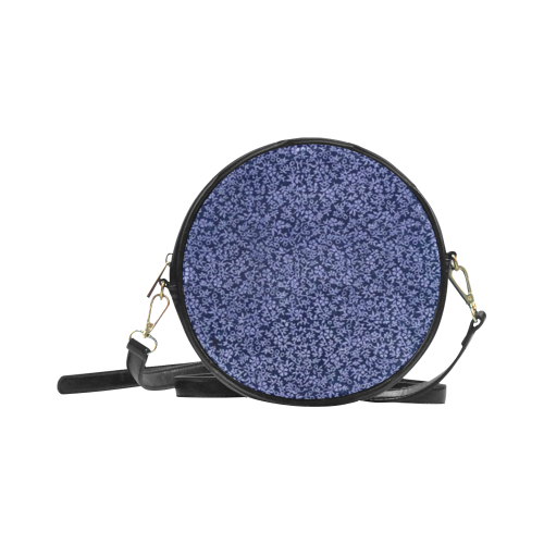 Vintage Floral Cerulean Blue Round Sling Bag (Model 1647)