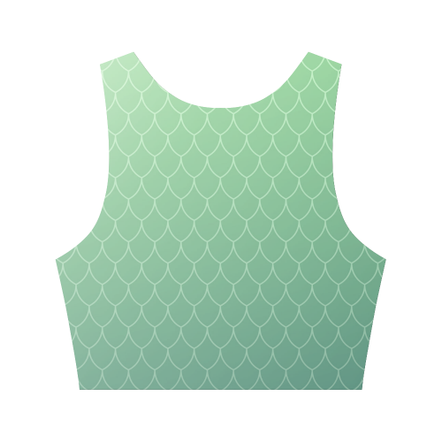 Fishscales petrol gradient VAS2 Women's Crop Top (Model T42)