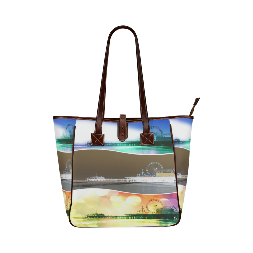 Santa Monica Pier Tricolor Classic Tote Bag (Model 1644)