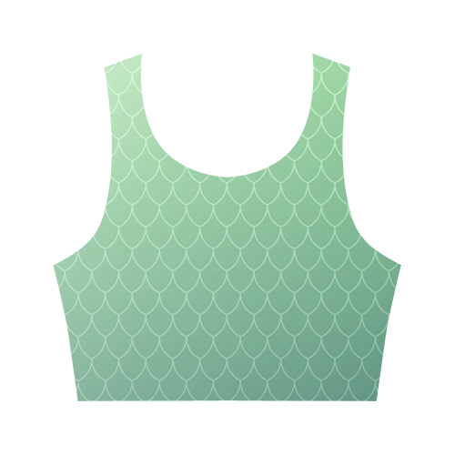 Fishscales petrol gradient VAS2 Women's Crop Top (Model T42)