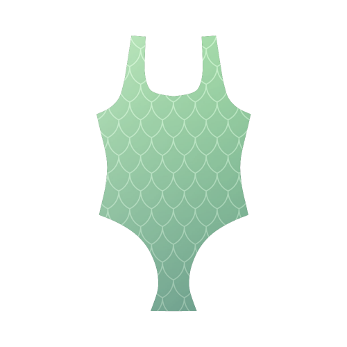 Fishscales petrol gradient VAS2 Vest One Piece Swimsuit (Model S04)