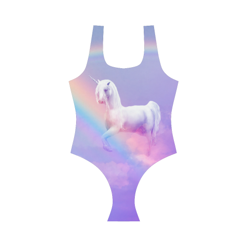 Unicorn and Rainbow Vest One Piece Swimsuit (Model S04)