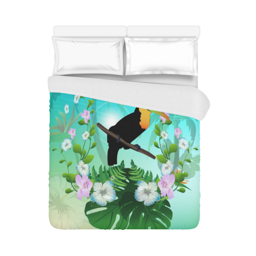 Cute toucan with flowers Duvet Cover 86"x70" ( All-over-print)