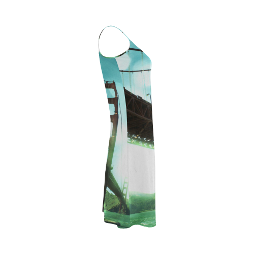 Green Bokeh Golden Gate Bridge Alcestis Slip Dress (Model D05)