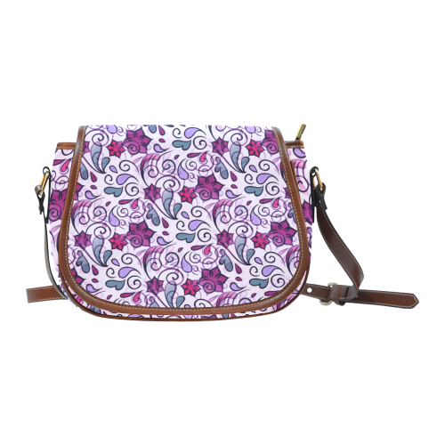 Floral Flourish Saddle Bag/Large (Model 1649)