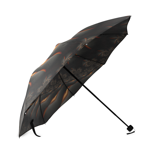 Decorative Black Spiral Fractal Foldable Umbrella (Model U01)