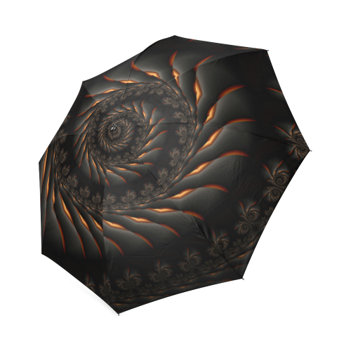 Decorative Black Spiral Fractal Foldable Umbrella (Model U01)